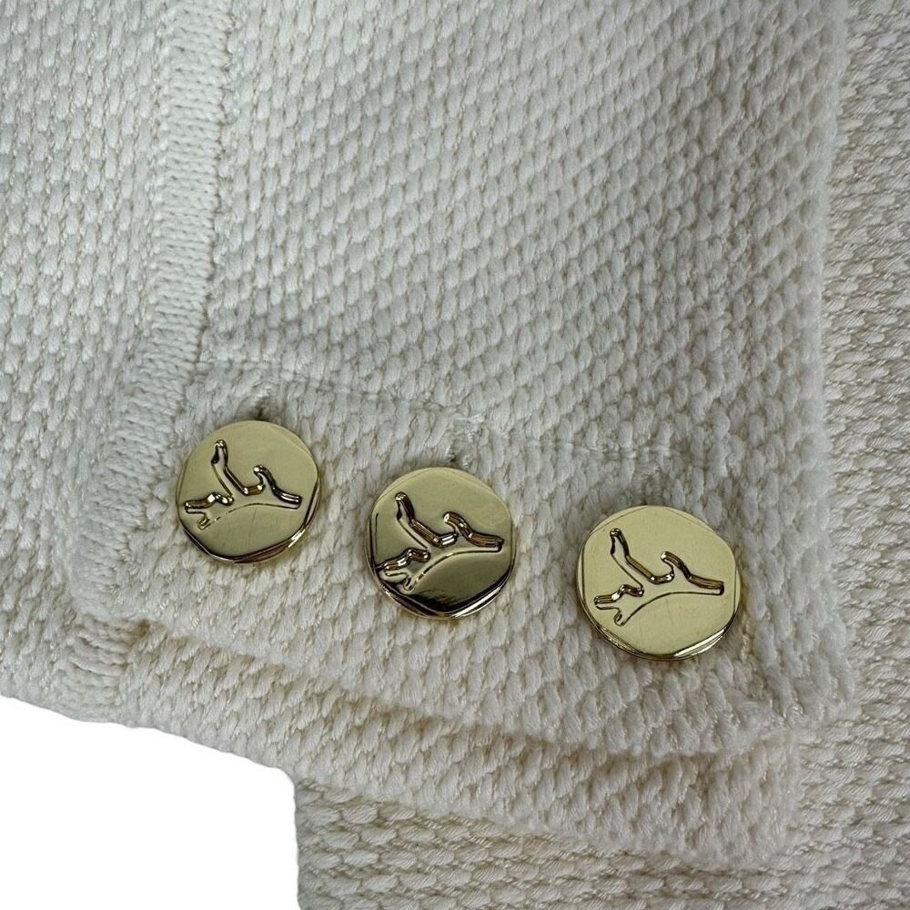 J. McLaughlin Cream Fringe Trim Long Cardigan size Medium - Picture 4 of 9